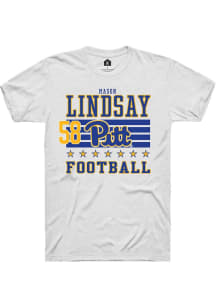 mason lindsay Pitt Panthers White Football NIL Striped Short Sleeve Player T Shirt
