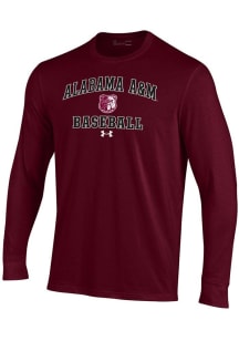 Under Armour Alabama A&M Bulldogs Maroon Baseball Performance Long Sleeve T Shirt