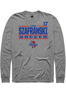 Piper Szafranski  Tulsa Golden Hurricane Graphite Rally NIL Stacked Box Long Sleeve T Shirt