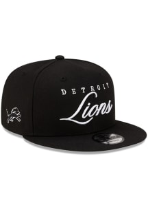 New Era Detroit Lions Black Scripted 9FIFTY Mens Snapback Hat