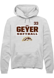Ava Geyer Western Michigan Broncos Mens White NIL Stacked Box Player Hood