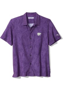 Tommy Bahama K-State Wildcats Mens Purple Saltwater Fronds Short Sleeve Dress Shirt