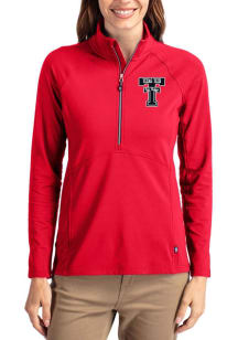 Cutter and Buck Texas Tech Red Raiders Womens Red Adapt Eco Qtr Zip Pullover