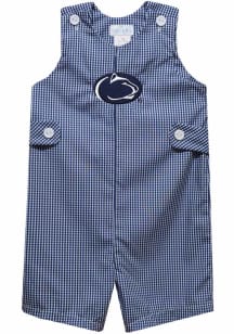 Vive La Fete Penn State Nittany Lions Toddler Navy Blue Gingham Overalls