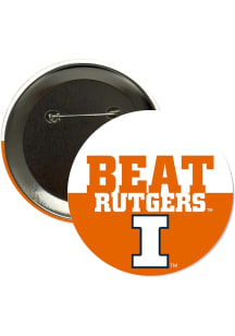 Illinois Fighting Illini BEAT Rutgers 3" Button - Orange