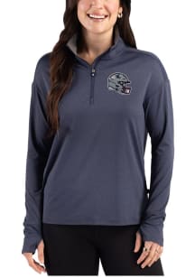 Cutter and Buck New England Patriots Womens Navy Blue NFL Helmet Forge Eco Qtr Zip