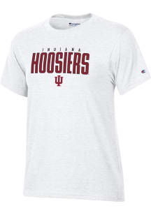 Champion Indiana Hoosiers Womens White Applique Short Sleeve T-Shirt