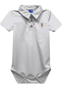 Vive La Fete Arizona State Sun Devils Baby White Team Short Sleeve One Piece Polo