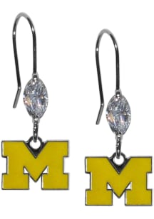 Michigan Wolverines Crystal Dangle Womens Earrings