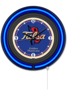 Tulsa Golden Hurricane Double Neon Wall Clock