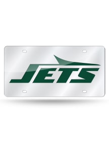 New York Jets Silver Silver Laser Cut Car Accessory License Plate
