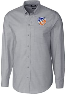 Cutter and Buck FC Cincinnati Mens Charcoal Stretch Oxford Long Sleeve Dress Shirt