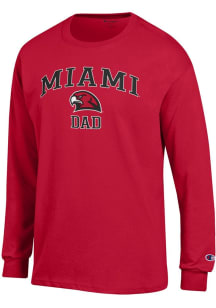 Champion Miami RedHawks Red Arch Logo Dad Jersey Long Sleeve T Shirt