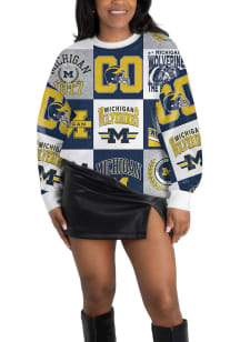 Gameday Couture Michigan Wolverines Womens White Highlight Reel Crew Sweatshirt