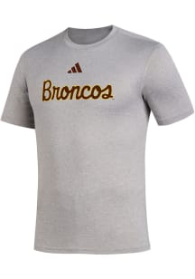 Adidas Western Michigan Broncos Grey Broncos Script Short Sleeve T Shirt
