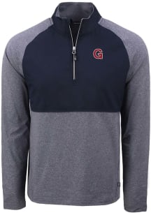 Cutter and Buck Gonzaga Bulldogs Mens Navy Blue Vault Adapt Eco Hybrid Long Sleeve Qtr Zip Pullove..