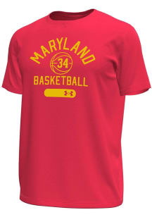 Len Bias Maryland Terrapins Red Mens Basketball Len Bias Tech Stretch Short Sleeve Player T Shirt
