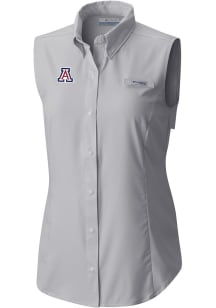 Columbia Arizona Wildcats Womens Grey Heat Seal Omni Wick Tamiami Polo Shirt