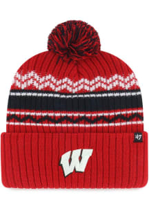 47 Wisconsin Badgers Red Polar Vortex Cuff Youth Knit Hat