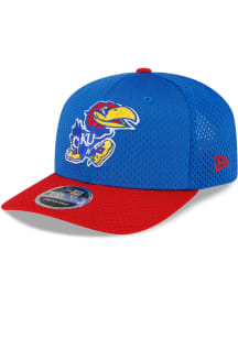 New Era Kansas Jayhawks Jersey Mesh 9SEVENTY Stretch Snap Adjustable Hat - Blue