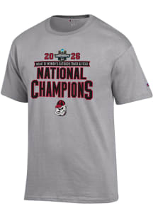 Champion Georgia Bulldogs Grey 2026 Women's Outdoor Track National Champs Jersey Short Sleeve T Sh..