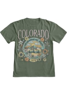 Blue 84 Colorado Womens Green Colorado Short Sleeve T-Shirt
