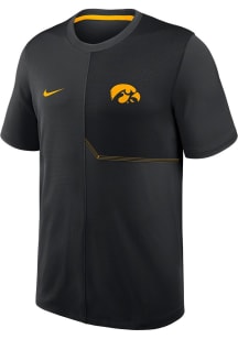 Nike Iowa Hawkeyes Black DriFit Coach Practice Short Sleeve T Shirt