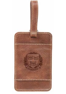 Harvard Crimson Brown Leather Luggage Tag