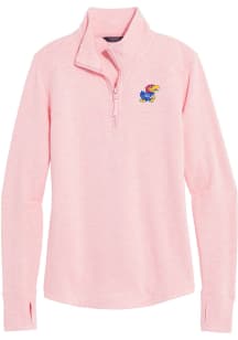 Vineyard Vines Kansas Jayhawks Womens Pink Dreaamcloth Shep Shirt Qtr Zip