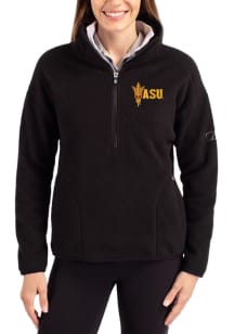 Cutter and Buck Arizona State Sun Devils Womens Black Cascade Sherpa Qtr Zip