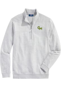Vineyard Vines George Mason University Mens Grey Shep Shirt Long Sleeve Qtr Zip Pullover