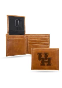 Houston Cougars Embossed Leather Mens Trifold Wallet
