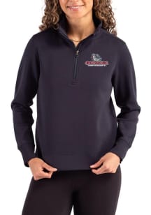 Cutter and Buck Gonzaga Bulldogs Womens Navy Blue Roam Qtr Zip