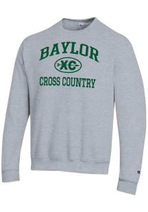 Champion Baylor Bears Mens Grey Heather Cross Country Icon Powerblend Long Sleeve Crew Sweatshirt