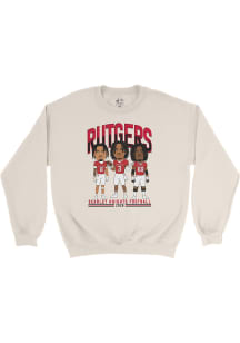Campus Ink  Rutgers Scarlet Knights Mens Ivory Caricature Player Crew