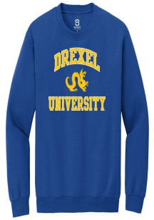 Summit Sportswear Drexel Dragons Mens Blue No 1 Primary Long Sleeve Crew Sweatshirt