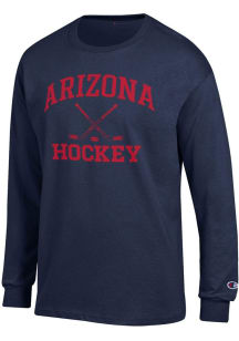 Champion Arizona Wildcats Navy Blue Hockey Jersey Long Sleeve T Shirt