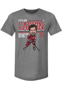 Dylan Larkin Detroit Red Wings Grey Cartoon Short Sleeve Fashion Player T Shirt