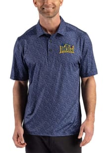 Cutter and Buck Drexel Dragons Mens Navy Blue Fern Short Sleeve Polo