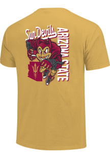 Arizona State Sun Devils Gold Sketched Mascot State Standard Short Sleeve T Shirt