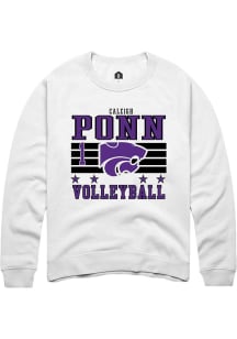 Caleigh Ponn K-State Wildcats Mens White NIL Striped Player Crew
