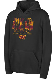 Washington Commanders Youth Black Abbreviated Long Sleeve Hoodie