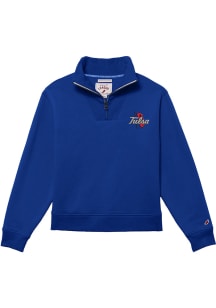 League Tulsa Golden Hurricane Womens Royal Blue 1991 Qtr Zip