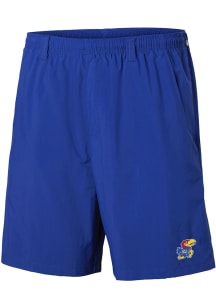 Columbia Kansas Jayhawks Mens Blue Heat Seal Backcast Shorts