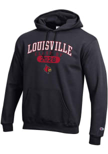 Champion Louisville Cardinals Mens Black Class of 2028 Powerblend Long Sleeve Hoodie