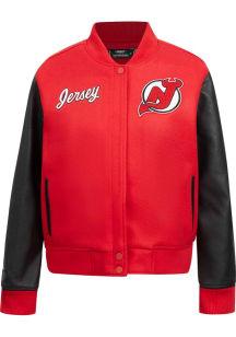 Pro Standard New Jersey Devils Womens Red Classic Chenille Light Weight Jacket