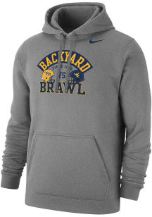 Nike Pitt Panthers Mens Grey Football Backyard Brawl Club Fleece Long Sleeve Hoodie