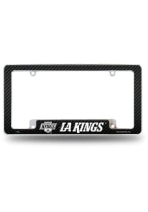 Los Angeles Kings Carbon Fiber All Over Chrome License Plate Frame - Black