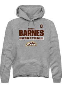 Sharod Barnes Western Michigan Broncos Mens Grey NIL Stacked Box Player Hood