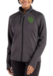 Cutter and Buck Oregon Ducks Womens Black Peshastin Long Sleeve Full Zip Jacket